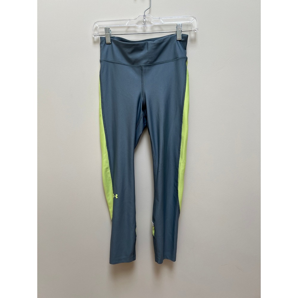 Under Armour Leggings Womens Small Gray HeatGear Compression Athletic Reflective